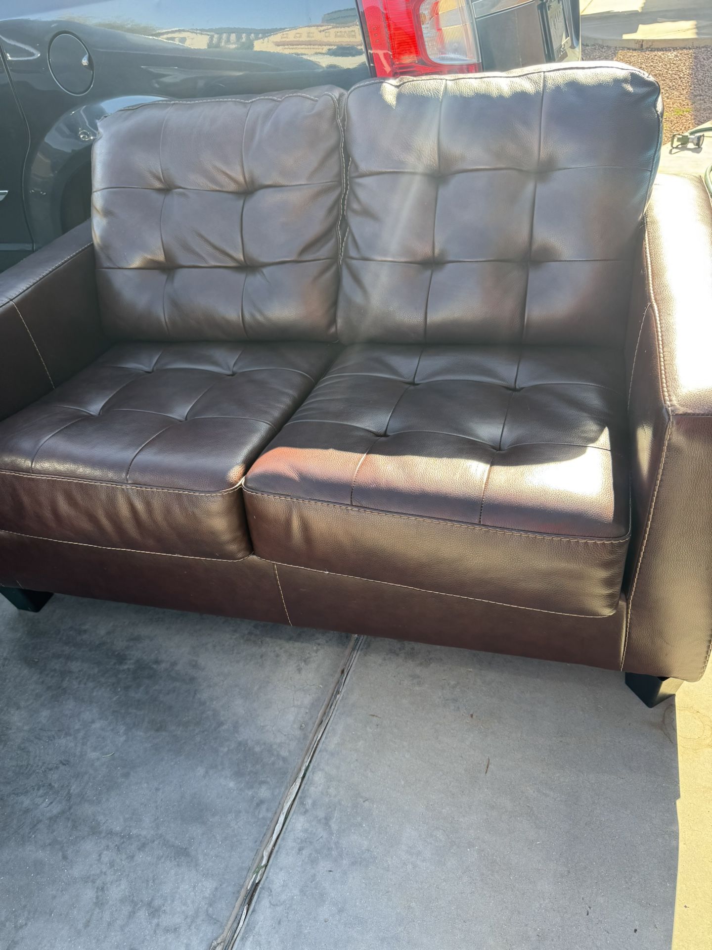 Leather Love Seat And Sofa