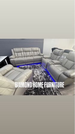 Reclining 3pc Grey Luz LED Bluetooth 🌹🥳🌹😎🥳😎😎🔥🚛
