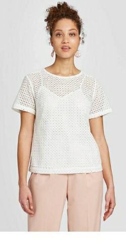 A New Day Women's Eyelet Shirt Large