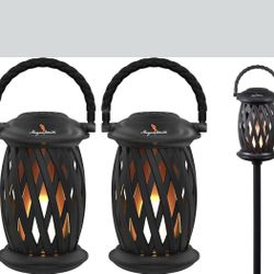 Waterproof Bluetooth Party Speakers with LED Flame Light (2 Pack)