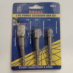 New Genuine Regal 3pc Power Extension Bar Set PEB-3 ~ 1/4", 3/8", & 1/2"
