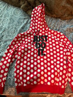 Nike Just Do It Red & White Polka Dot Hoodie