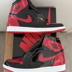 Mens Size 9 Air Jordan 1 Retro High OG Patent Bred