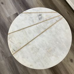 White Stone Side Table 