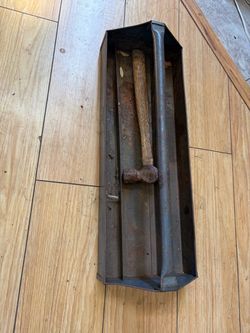 Vintage tool carrier and hammer