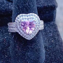 PINK SAPPHIRE LAB DIAMOND RING