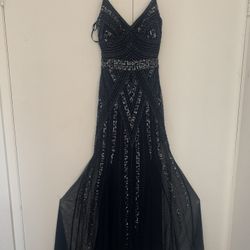 Dark Navy Blue Long Formal Dress 