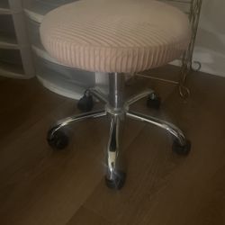 Pink Rolling Stool