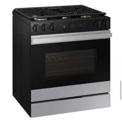 Samsung Bespoke 30 in. 6.0 cu. ft. 5 Burner Smart Slide-In Gas Range with Air Sous Vide & Air Fry in 
