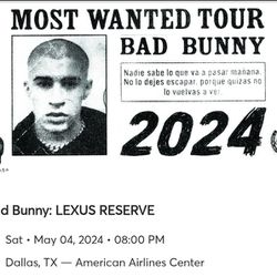 Bad Bunny Lexus Garage Parking 
Tonight 5/4 
$50 each
