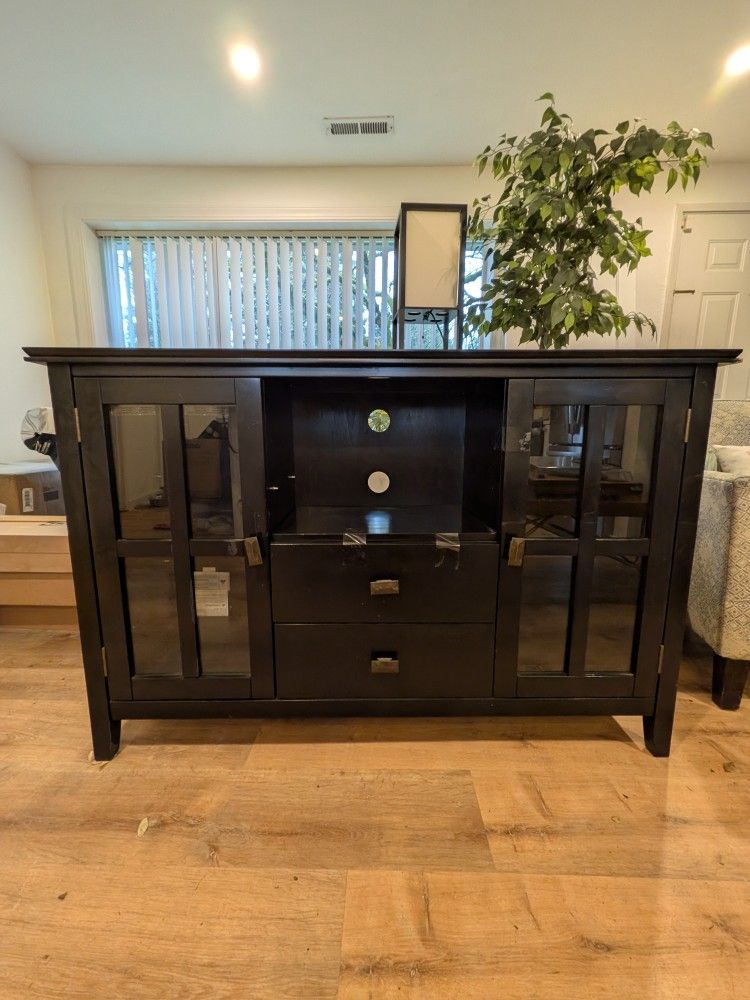Beautiful Entertainment Unit - Black, Solid Wood