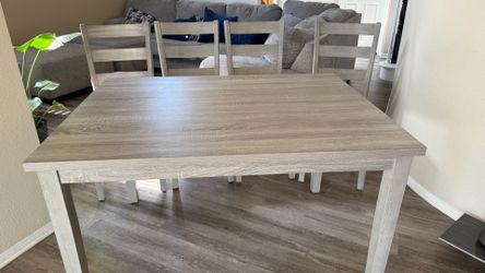 Grey dining table 4 set