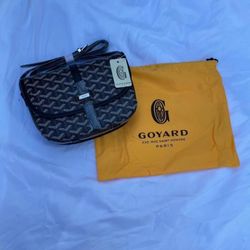 Never used Goyard Saint Louis black mini leather clutch bag
