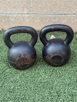 55 lb Cast Iron Kettlebells – Pair (Today only)