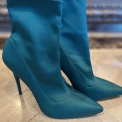 Emerald Green Heeled Boots 