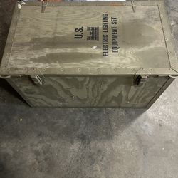 Vintage U.S Military Lighting Equipment Crate