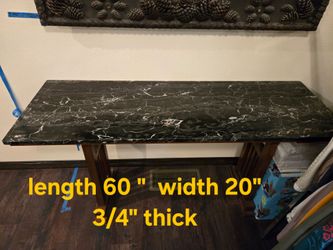 Real Black Marble Slab 60" x 20" Inches slab, table, sideboard, desk