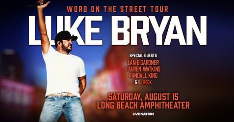Luke Bryan on 8/15 - 2 Tickets for Long Beach -  Section 204 Row A