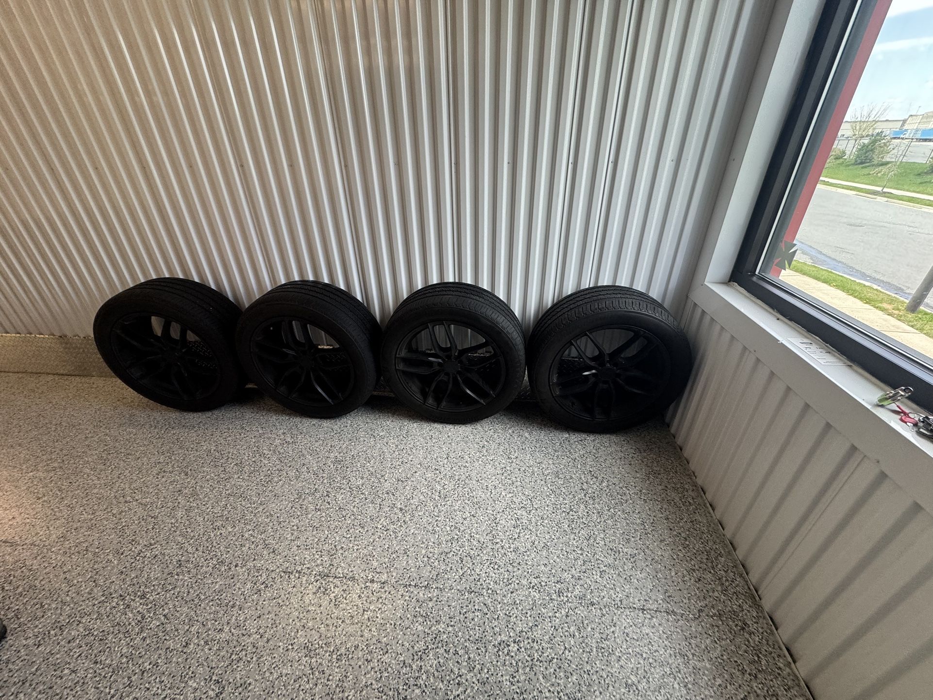 Matte black 20 Inch Rims And Tires