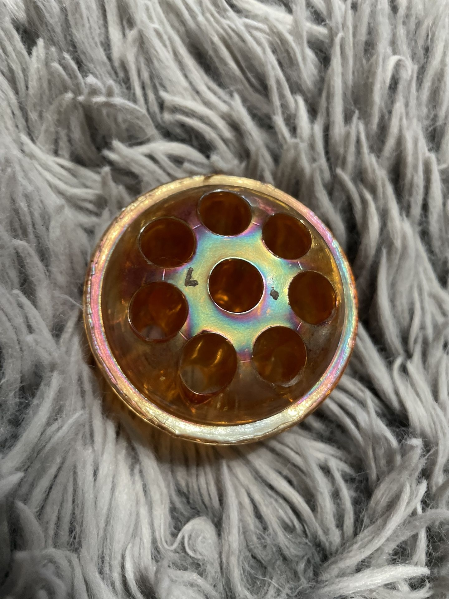 Vintage Carnival Glass Flower Frog