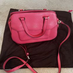 🎀 Kate Spade Hot Pink Leather Satchel – Crossbody & Top Handle