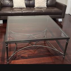 Glass Metal Coffee Table 