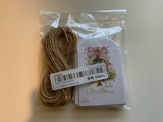 25 Pc Christmas Tree Gift Tags with Jute Twine Strings Holiday Gift Labels