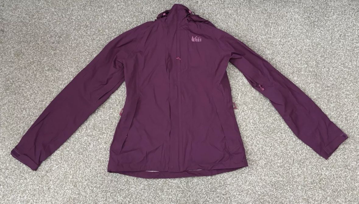 REI Jacket Womens Small Mage Windbreaker Rain Coat E1 Elements Hooded Zip Pocket