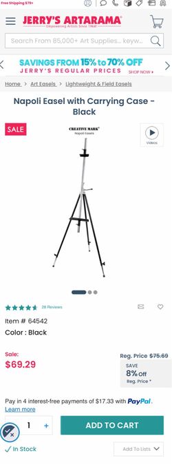 Napoli easel with a black finish.