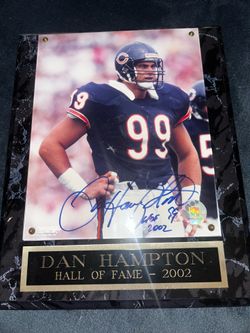 Dan Hampton signed framed photo.