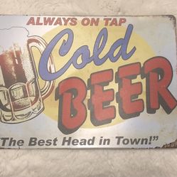 Decor Bar Sign For Home Bar, Drink Vintage Metal Tin Sign, (8” (H) x 12” (L))