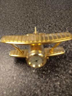 TIMEX BI PLANE CLOCK 4 INCHES WIDE