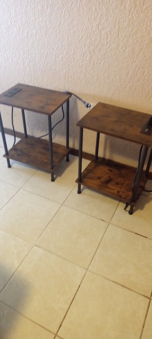 Two Side Tables w/outlet &. Charging Ports