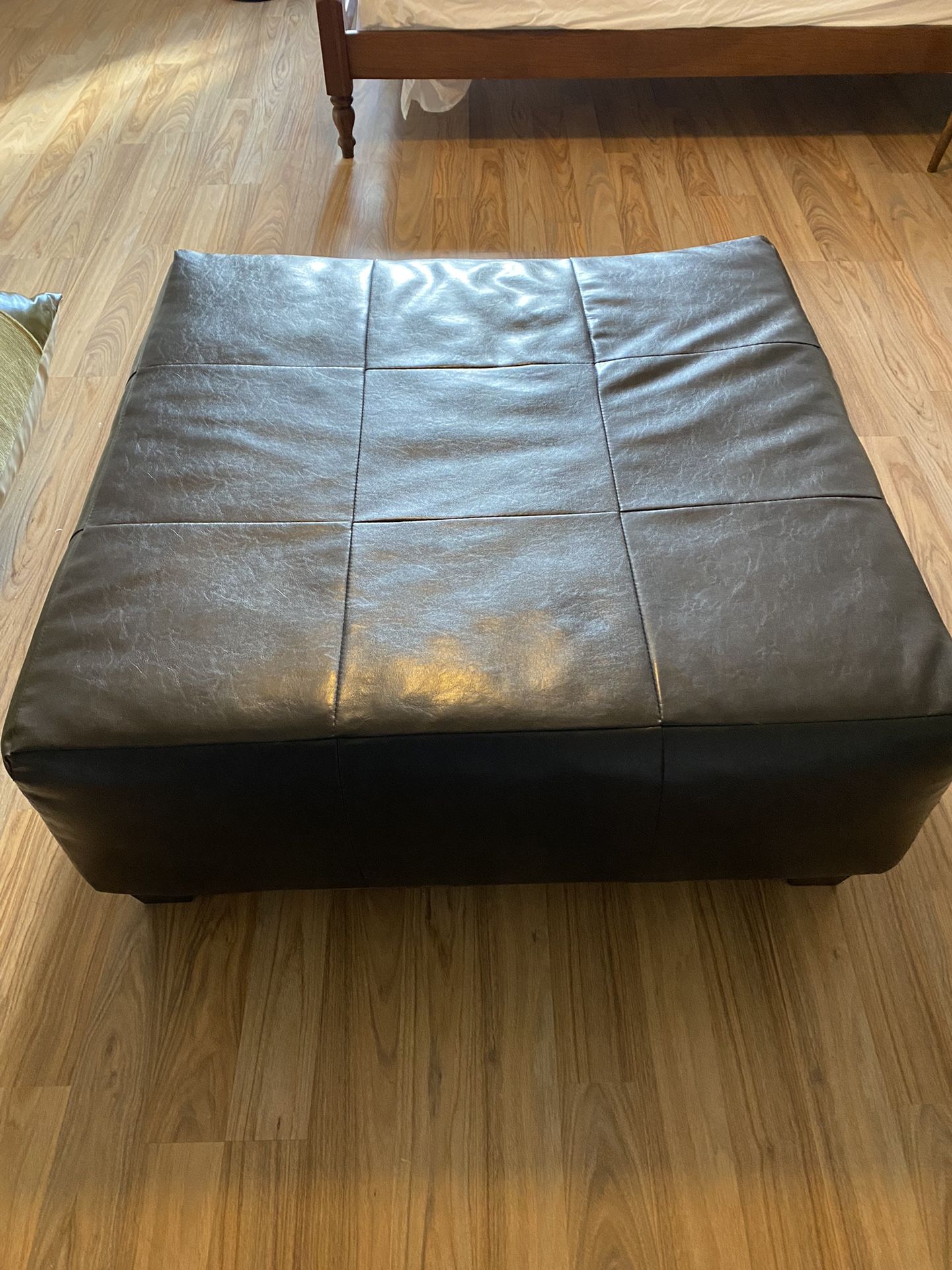 Leather Square Ottoman