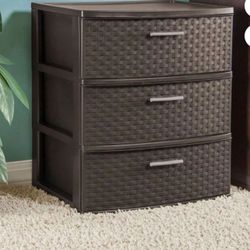 3 Drawer Wide Weave Storage Tower