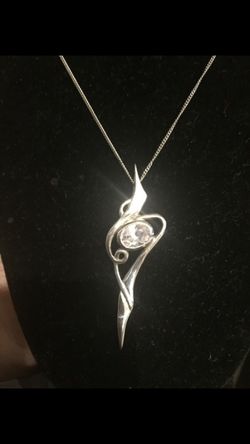 925 sterling silver necklace 18" with rare Charm $15