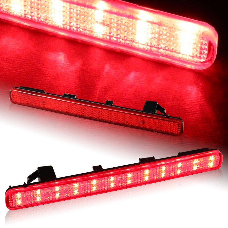 For 2009-2014 Acura TSX Red Lens 48-LED Rear Bumper Reflector Brake Lights Lamps -(4-LY038-1