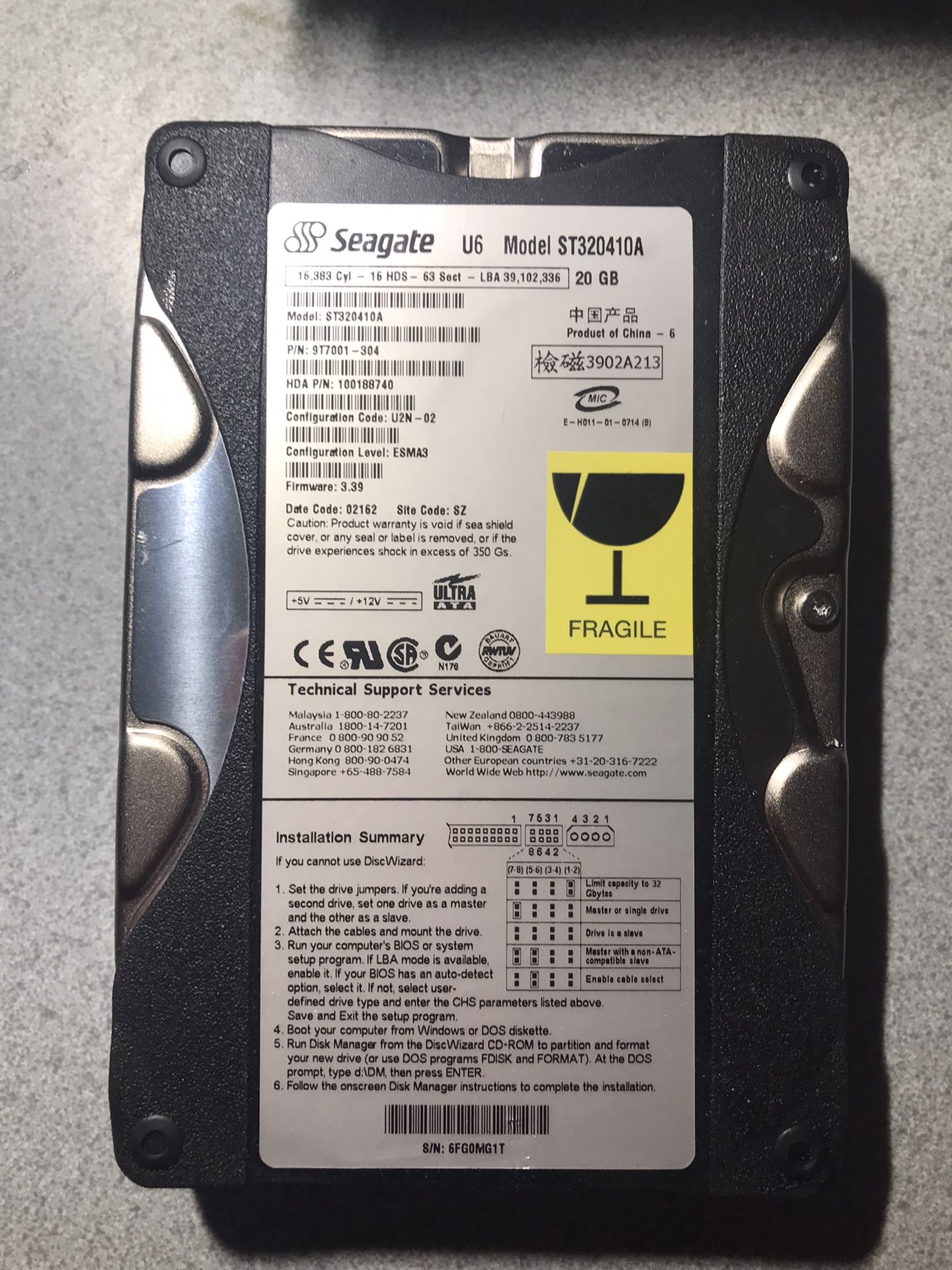 Seagate 20GB IDE 3.5 Inch Hard Drive