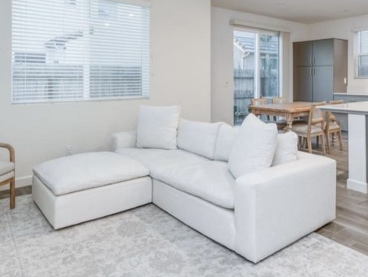 Living Spaces Sectional With Ottoman Cloud Dupe