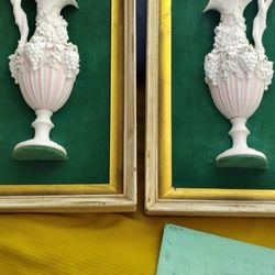 Set Of Two Vintage Parian Vase Franes