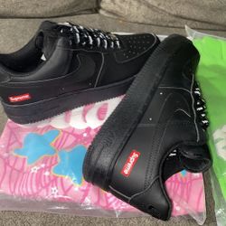 Nike Air Force 1 Low Supreme Black Size 10 And 11 New