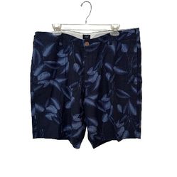NWT J. Crew Linen Cotton Shorts Mens Navy Blue Floral Hawaiian Casual, Sz 38
