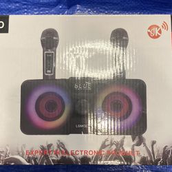 Karaoke Machine for Adults and Kids with 2 UHF Wireless Microphones,Portable Bluetooth Speaker PA Speaker System with LED Party Lights for Home Party,