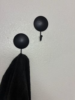 Black Round Wall Hooks Set of 3