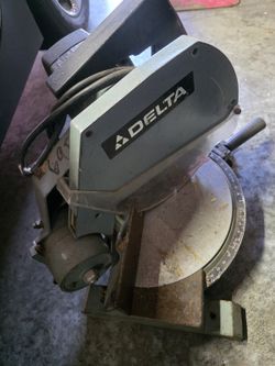Vintage Delta 34-080 10" Motorized Miter Box Saw — Heavy Cast Iron, Mid-1980s