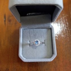 New S.STERLING SILVER TANZANITE RING SIZE 8 1.7G