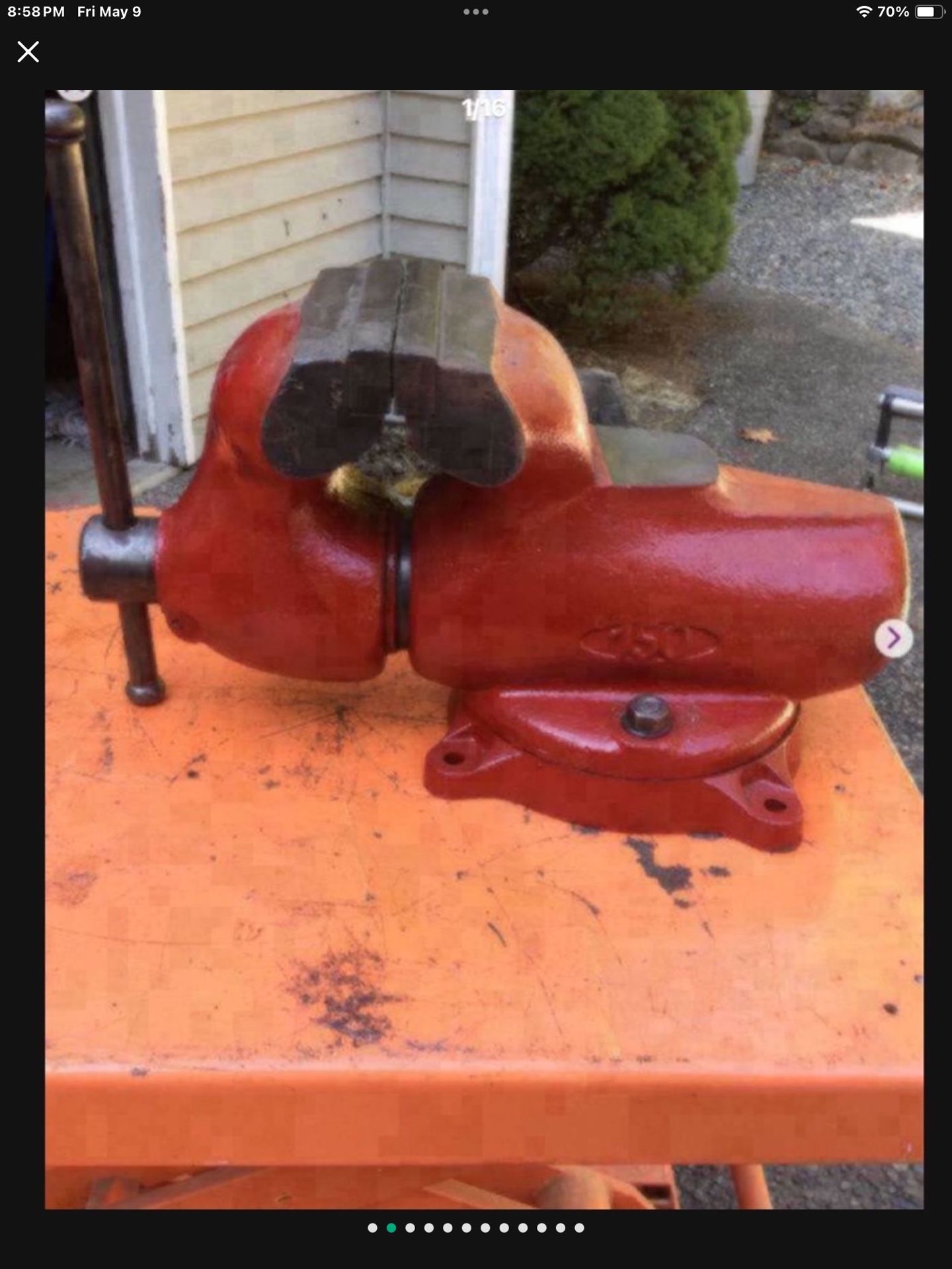 York 150 Vise / 6 Inch Jaws / Swivel Base / 65 Pounds / Made In Czechoslovakia Vice