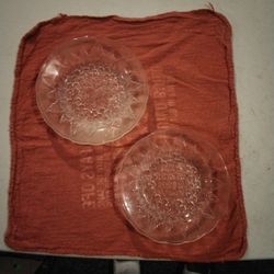 2 Crystal Plates With Flower Designs By KIG Indonesia 