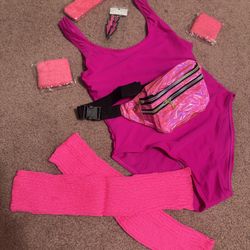 New Medium Neon Bodysuit Costume Festival Rave Outfit Top Work Out 