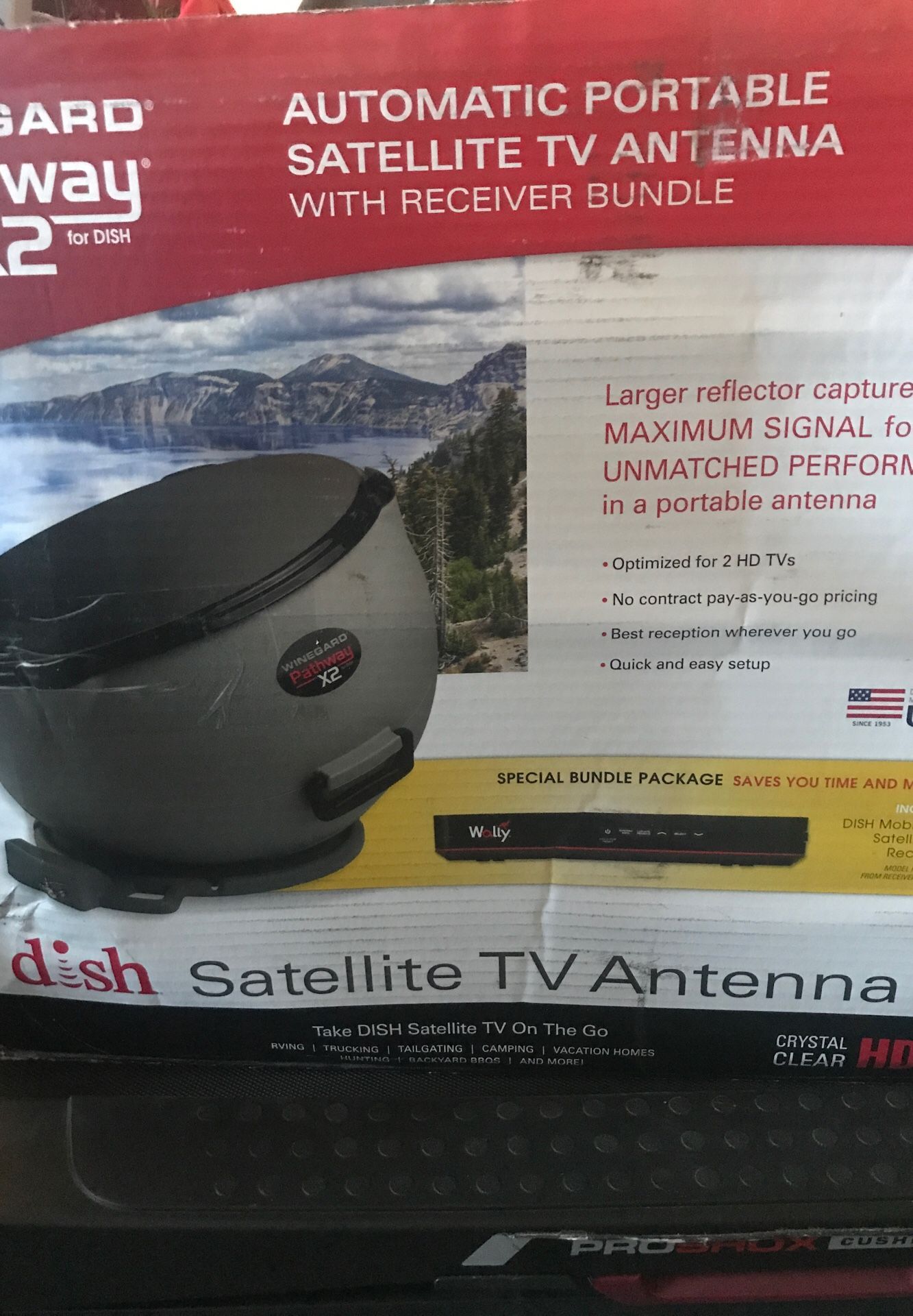 Winegard Pathway X2. Automatic portable satellite tv antenna